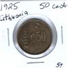 Image 1 : 1925 Lithuania 50 Cent