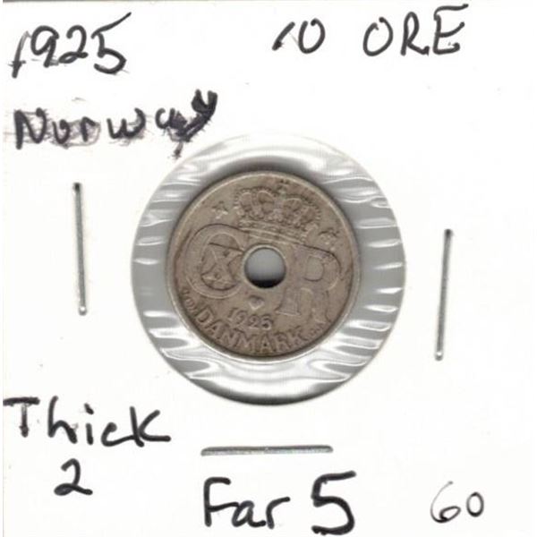 1925 Norway 10 ORE Thick 2, Far 5