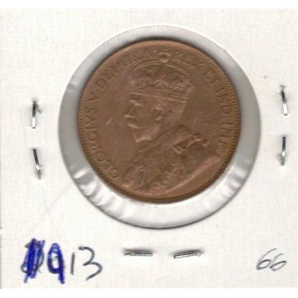 1913 Canadian Large One Cent