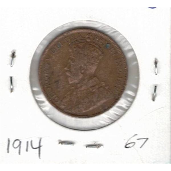 1914 Canadian Large One Cent