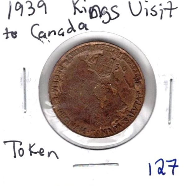 1939 Canada Token,  King's Visit to Canada