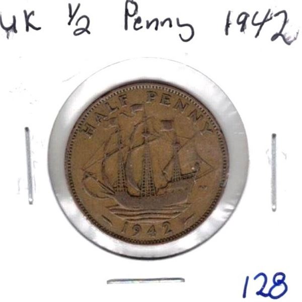 1942 UK 1/2 Penny
