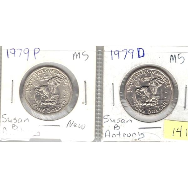 USA Susan B Anthony Dollar 1979P/1979D
