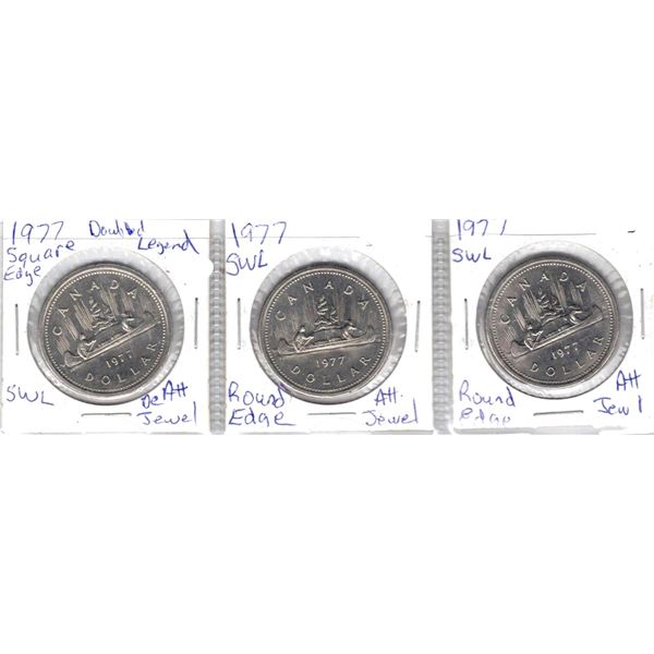 1977 Dollar THREE Different Charlton Varieties