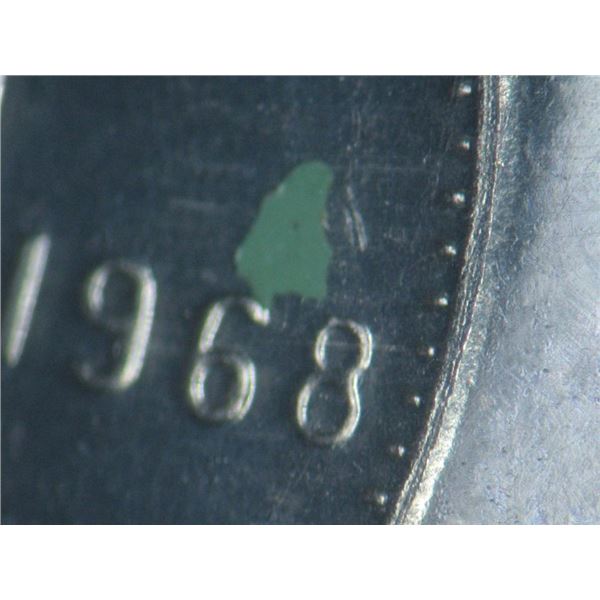 1968 Coin Set, Dime with paint chip