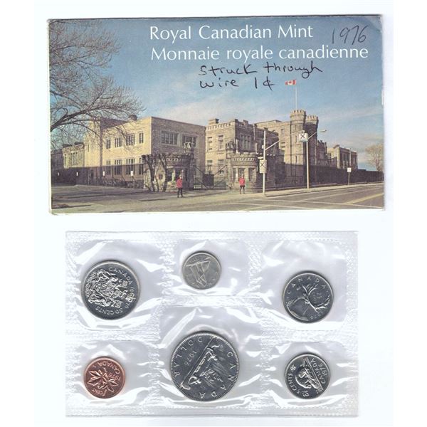 1976 Struck Through Wire 1 cent Coin set
