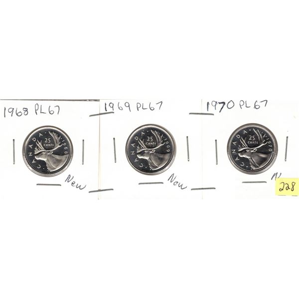 1968, 1969 and 1970 PL67  New