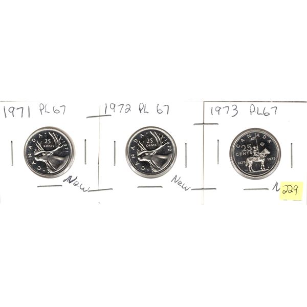 1971, 1972 and 1973 PL67  New