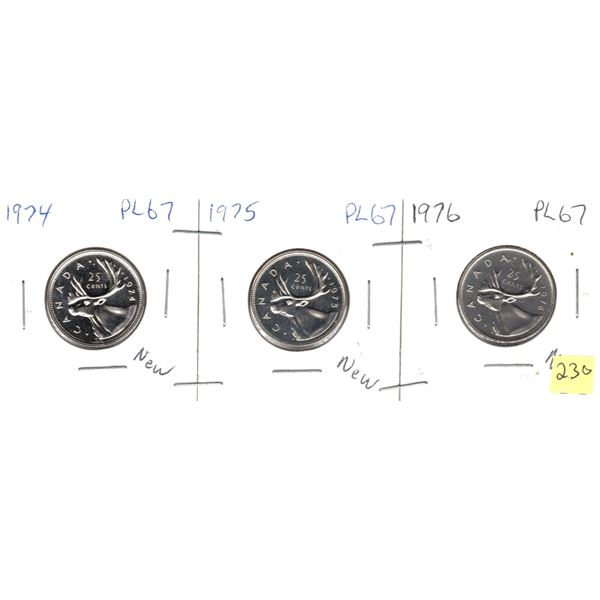 1974, 1975 and 1976 PL67  New