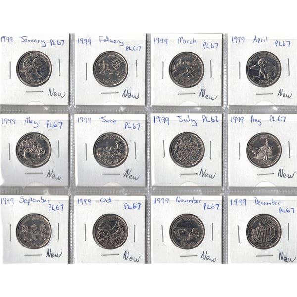 1999 Complete set of 12 coins, New