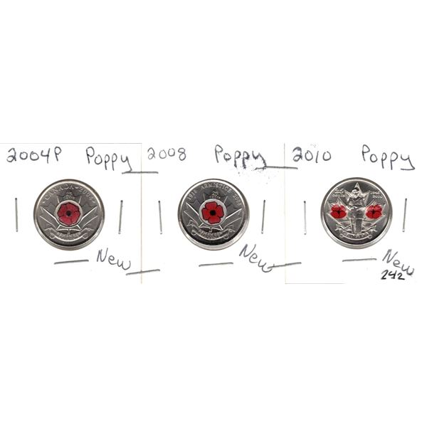 2004P , 2008 and 2010  Poppy Quarters, New