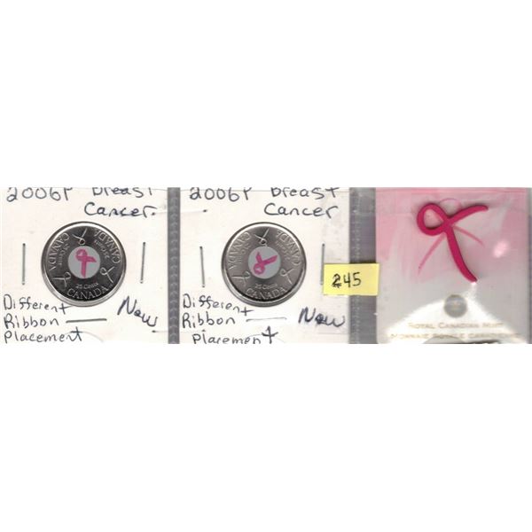 2006P Breast Cancer , different Ribbon Placement  and Pink Ribbon Pin