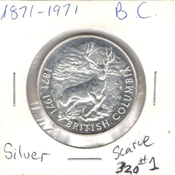 1871 - 1971 BC Stag Silver  13% Silver