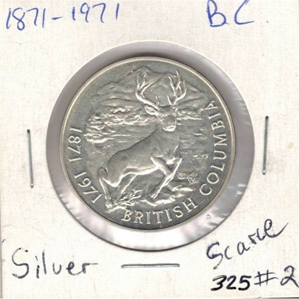 1871 - 1971 BC Stag Silver   13% Silver