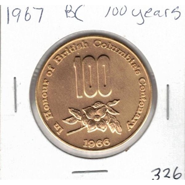 1967 BC 100 years medallion