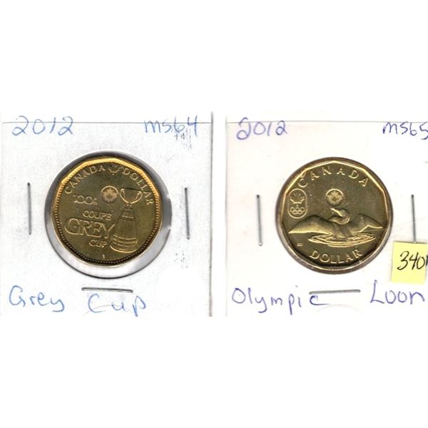 2012 MS64 Grey Cup and MS65+ Olympic Loon