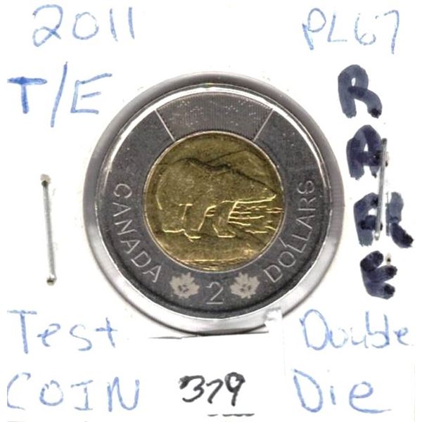 2011 PL67 Test Token, Double Die T-E  RARE