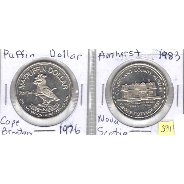 1976 Puffin Dollar Cape Breton and 1983 Amherst NS