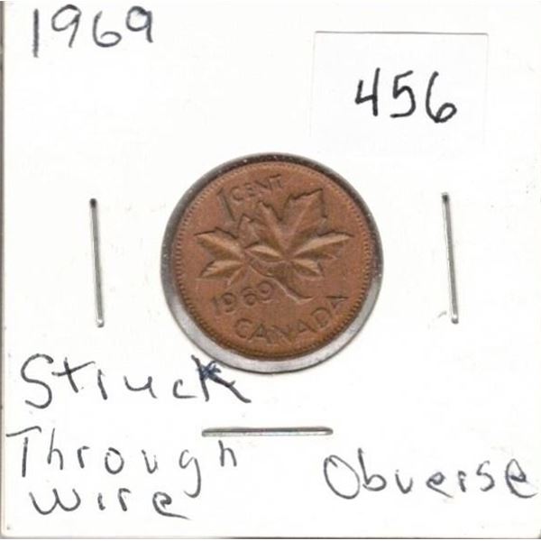 1969 struck through wire obverse