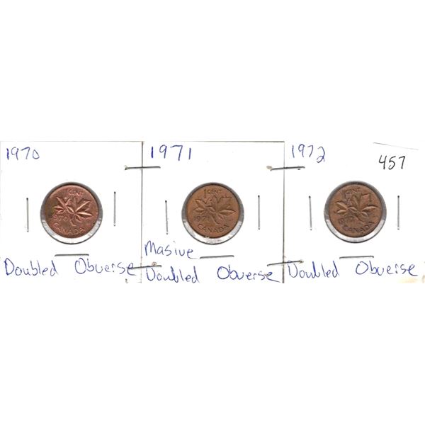 1970, 1971, 1972, doubled obverses