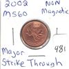 Image 1 : 2002 MS60 No Mag, Major Strike through reverse