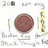 Image 3 : 2011 Non mag , broken rim strike through UNIQUE ERROR