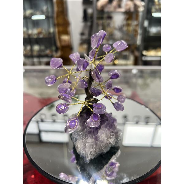 4.5 inch AMETHYST CRYSTAL TREE WITH AMETHYST BASE WITH 7 BRANCH