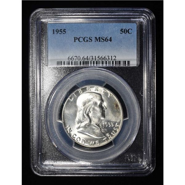 1955 FRANKLIN HALF DOLLAR PCGS MS64