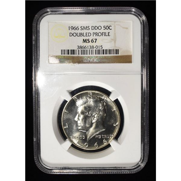1966 SMS KENEDY HALF NGC MS-67 DOUBLED PROFILE
