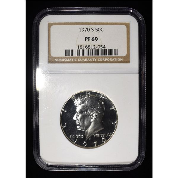 1970-S KENNEDY HALF DOLLAR NGC PF-69