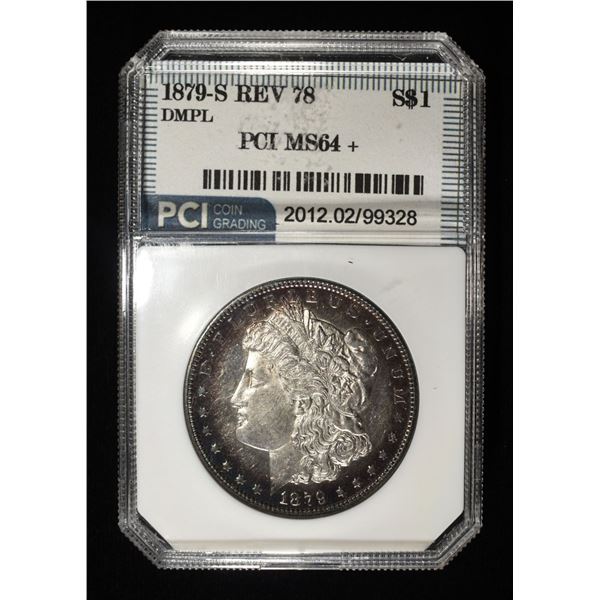 1879-S REV 78 MORGAN DOLLAR PCI GEM BU DMPL