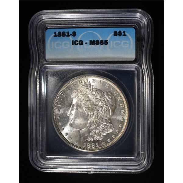 1881-S MORGAN DOLLAR ICG MS65