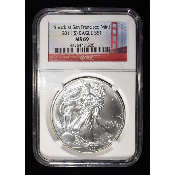 2011-S AMERICAN SILVER EAGLE NGC MS69