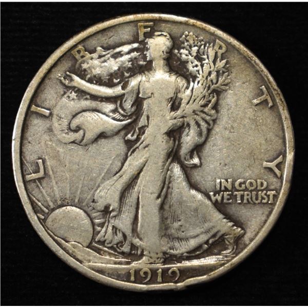 1919 WALKING LIBERTY HALF VF
