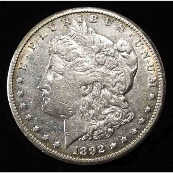 1892-CC MORGAN DOLLAR AU CLEANED