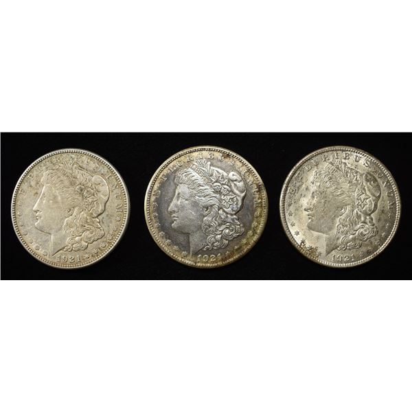 1921-P,D,S MORGAN DOLLARS