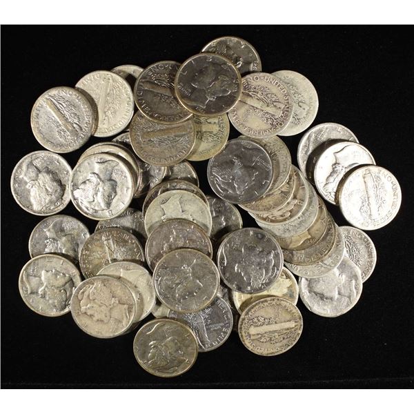 (50) 90% SILVER MERCURY DIMES