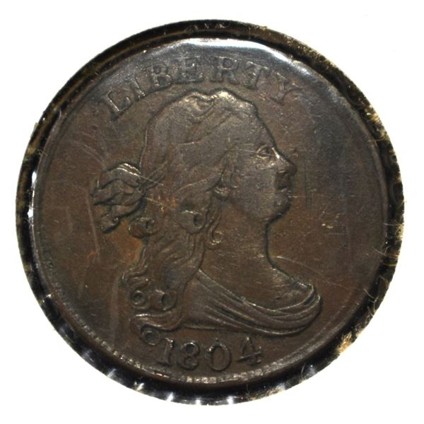 1804 CROSSLET 4 WS 1/2CENT XF/AU
