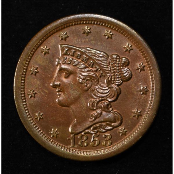 1853 HALF CENT GEM BU