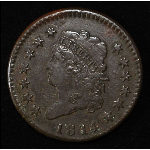1814 CLASSIC HEAD LARGE CENT XF