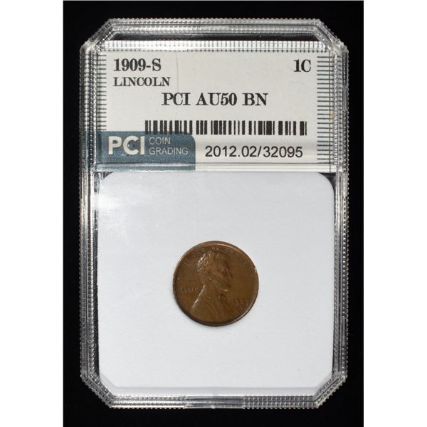 1909-S WHEAT CENT PCI AU BU BN