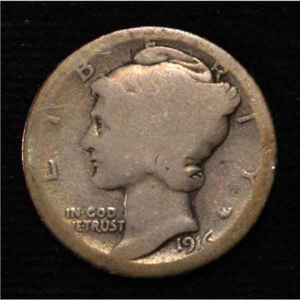 1916-D MERCURY DIME  AG