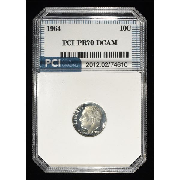 1964 ROOSEVELT DIME PCI PERFECT GEM PROOF DCAM