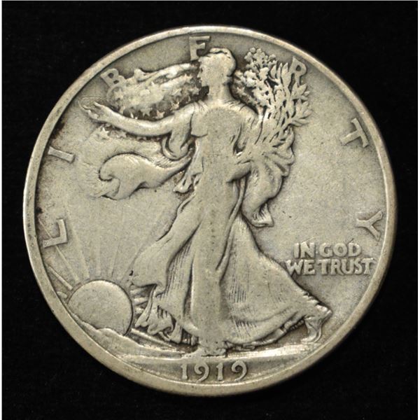 1919-D WALKING LIBERTY HALF DOLLAR FINE