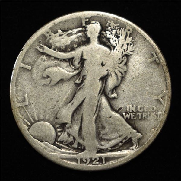 1921-S WALKING LIBERTY HALF DOLLAR VG