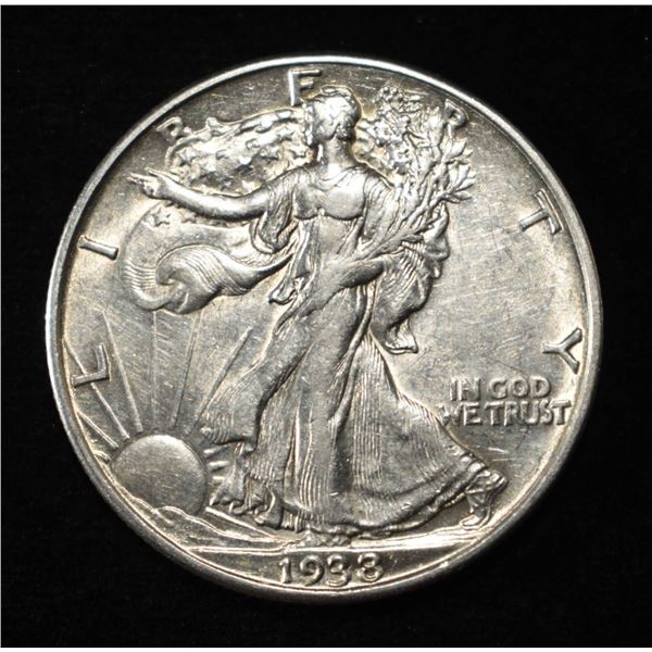 1938-D WALKING LIBERTY HALF DOLLAR AU/BU