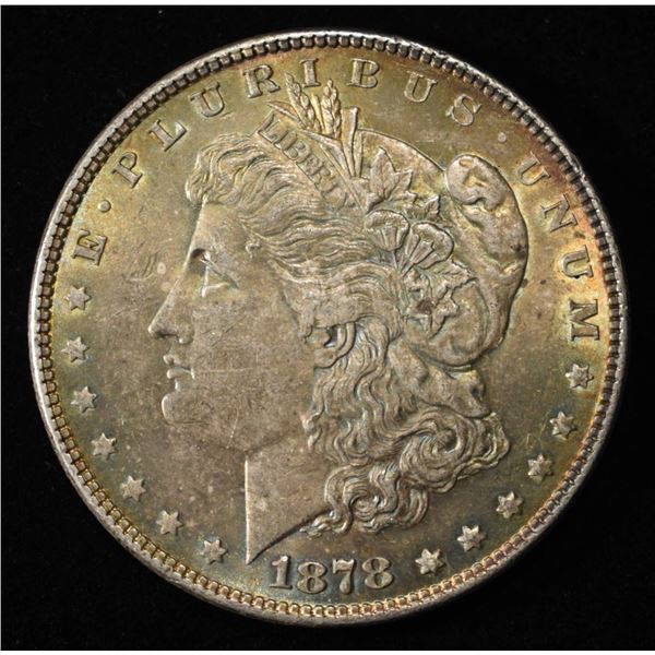 1878 7TF REV 78 MORGAN DOLLAR CH BU COLOR