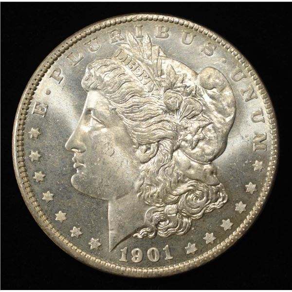 1901-O MORGAN DOLLAR GEM BU SEMI PL