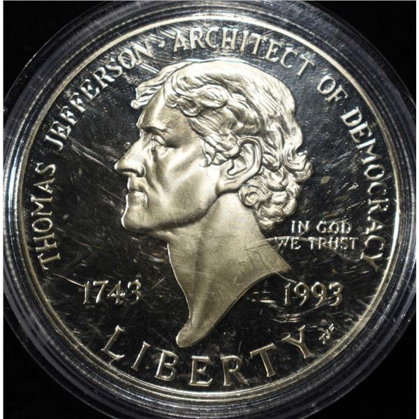 1993-S $1 COMMEM JEFFERSON 250TH  PR DCAM