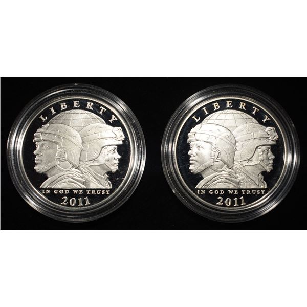 (2) 2011-P $1 UNITED STATES ARMY PR COMMEM